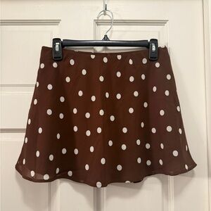 Abercrombie & Fitch Brown Polka Dot Mini Skirt